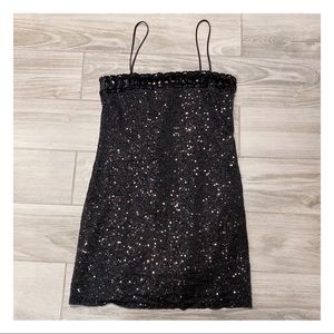 FINAL PRICE Jessica McClintock Sequin Black Dress